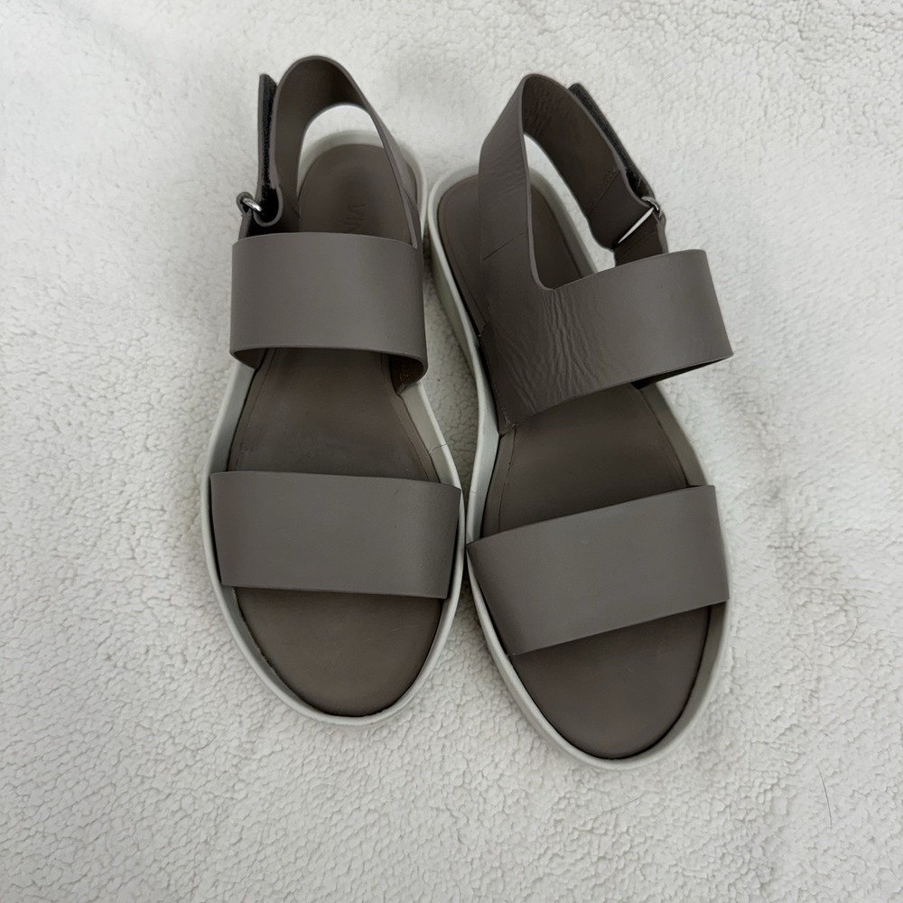 Vince Platform Slingback Sandals Taupe Gray Minimalist Women's 8.5